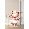 Beyaz Tütülü Ayakta Sevimli Ayıcık Temalı - 100 cm Ayaklı Pano