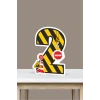 İş Makinaları Temalı Ayaklı Rakam Pano - 2 Yaş (40 cm)