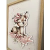 İsme Özel Boyutlu Baby Deer Ahşap Çerçeve 30x40cm Tablo, Hastane Odası Kapı Süsü, Çocuk Odası, Dekorasyon