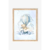 İsme Özel Boyutlu Balon Ayıcık Figürlü Ahşap Çerçeve 30x40 cm Tablo, Hastane Odası Kapı Süsü, Çocuk Odası, Dekorasyon