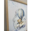 İsme Özel Boyutlu Balon Ayıcık Figürlü Ahşap Çerçeve 30x40 cm Tablo, Hastane Odası Kapı Süsü, Çocuk Odası, Dekorasyon