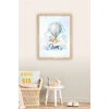 İsme Özel Boyutlu Balon Ayıcık Figürlü Ahşap Çerçeve 30x40 cm Tablo, Hastane Odası Kapı Süsü, Çocuk Odası, Dekorasyon