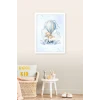 İsme Özel Boyutlu Balon Ayıcık Figürlü Beyaz Çerçeve 30x40 cm Tablo, Hastane Odası Kapı Süsü, Çocuk Odası, Dekorasyon