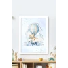 İsme Özel Boyutlu Balon Ayıcık Figürlü Beyaz Çerçeve 30x40 cm Tablo, Hastane Odası Kapı Süsü, Çocuk Odası, Dekorasyon