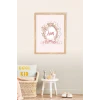 İsme Özel Boyutlu Flowers Pembe Ahşap Çerçeve 30x40cm Tablo, Hastane Odası Kapı Süsü, Çocuk Odası, Dekorasyon