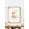 İsme Özel Boyutlu Kelebekli Tavşan Ahşap Çerçeve 30x40 cm Tablo, Hastane Odası Kapı Süsü, Çocuk Odası, Dekorasyon