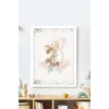 İsme Özel Boyutlu Kelebekli Tavşan Beyaz Çerçeve 30x40 cm Tablo, Hastane Odası Kapı Süsü, Çocuk Odası, Dekorasyon