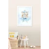 İsme Özel Boyutlu Mavi Atlıkarınca Beyaz Çerçeve 30x40 cm Tablo, Hastane Odası Kapı Süsü, Çocuk Odası, Dekorasyon