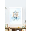 İsme Özel Boyutlu Mavi Atlıkarınca Beyaz Çerçeve 30x40 cm Tablo, Hastane Odası Kapı Süsü, Çocuk Odası, Dekorasyon