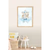 İsme Özel Boyutlu Mavi Atlıkarınca Figürlü Ahşap Çerçeve 30x40 cm Tablo, Hastane Odası Kapı Süsü, Çocuk Odası, Dekorasyon