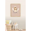 İsme Özel Boyutlu Melek Figürlü Ahşap Çerçeve 30x40 cm Tablo, Hastane Odası Kapı Süsü, Çocuk Odası, Dekorasyon
