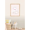 İsme Özel Boyutlu Soft Pink Tavşan Ahşap Çerçeve 30x40cm Tablo, Hastane Odası Kapı Süsü, Çocuk Odası, Dekorasyon