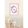 İsme Özel Boyutlu Mor Fiyonk Ahşap Çerçeve 30x40cm Tablo, Hastane Odası Kapı Süsü, Çocuk Odası, Dekorasyon