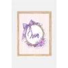 İsme Özel Boyutlu Mor Fiyonk Ahşap Çerçeve 30x40cm Tablo, Hastane Odası Kapı Süsü, Çocuk Odası, Dekorasyon