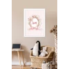 İsme Özel Flowers Frame Beyaz Çerçeve 30x40 cm Tablo, Hastane Odası Kapı Süsü, Çocuk Odası, Dekorasyon