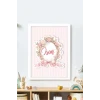 İsme Özel Flowers Frame Beyaz Çerçeve 30x40 cm Tablo, Hastane Odası Kapı Süsü, Çocuk Odası, Dekorasyon