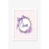İsme Özel Mor Fiyonk Beyaz Çerçeve 30x40 cm Tablo, Hastane Odası Kapı Süsü, Çocuk Odası, Dekorasyon