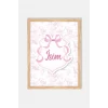 İsme Özel Pembe Fiyonklu Safari Ahşap Çerçeve 30x40cm Tablo, Hastane Odası Kapı Süsü, Çocuk Odası, Dekorasyon
