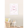 İsme Özel Pembe Fiyonklu Safari Beyaz Çerçeve 30x40 cm Tablo, Hastane Odası Kapı Süsü, Çocuk Odası, Dekorasyon