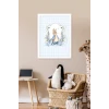 İsme Özel Peter Rabbit Beyaz Çerçeve 30x40 cm Tablo, Hastane Odası Kapı Süsü, Çocuk Odası, Dekorasyon