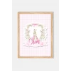 İsme Özel Pink Rabbit Ahşap Çerçeve 30x40 cm Tablo, Hastane Odası Kapı Süsü, Çocuk Odası, Dekorasyon