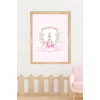 İsme Özel Pink Rabbit Ahşap Çerçeve 30x40 cm Tablo, Hastane Odası Kapı Süsü, Çocuk Odası, Dekorasyon