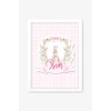 İsme Özel Pink Rabbit Beyaz Çerçeve 30x40 cm Tablo, Hastane Odası Kapı Süsü, Çocuk Odası, Dekorasyon