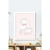 İsme Özel Soft Pink Tavşan Beyaz Çerçeve 30x40 cm Tablo, Hastane Odası Kapı Süsü, Çocuk Odası, Dekorasyon
