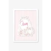 İsme Özel Soft Pink Tavşan Beyaz Çerçeve 30x40 cm Tablo, Hastane Odası Kapı Süsü, Çocuk Odası, Dekorasyon