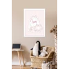 İsme Özel Soft Pink Tavşan Beyaz Çerçeve 30x40 cm Tablo, Hastane Odası Kapı Süsü, Çocuk Odası, Dekorasyon