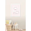 İsme Özel Soft Pink Tavşan Beyaz Çerçeve 30x40 cm Tablo, Hastane Odası Kapı Süsü, Çocuk Odası, Dekorasyon
