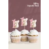 Kelebekli Tavşan 1 Yaşında Cupcake Süsü 10lu
