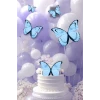 Mavi Kelebekli 3 Boyutlu Parti Seti Malzemeleri