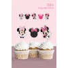 Minnie Mouse Pink Temalı Cupcake Süsü 20li