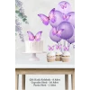 Mor Kelebekli 3 Boyutlu Parti Seti Malzemeleri