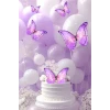 Mor Kelebekli 3 Boyutlu Parti Seti Malzemeleri