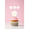 Papatya Temalı Doğum Günü Kürdanlı Cupcake Süsü 20li