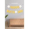 Papatya Temalı Happy Birthday Büyük Banner *Kalın Kağıt 150 cm