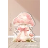 Pembe Fiyonklu Mantar Konseptli Ayaklı Pano 60 cm | Pembe | Pudra | Dekor