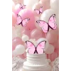Pembe Kelebekli 3 Boyutlu Parti Seti Malzemeleri