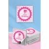 Pembe Kız Temalı Çikolata Etiketi * Sticker * 60 adet 4x4 cm