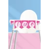Pembe Kız Temalı TWO Banner (Kalın Kağıt) Doğum Günü