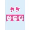 Pembe Kız Temalı TWO Banner (Kalın Kağıt) Doğum Günü