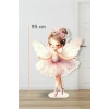 Peri Kızı Çiçekli Taç Soft Pink 95 cm Ayaklı Pano | Dekor | Pink | Pembe