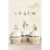 Pink Rabbit pembe Tavşan Temalı Cupcake Kürdan Süsü 20li
