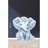Safari Mavi Oturan Fil Temalı 60 cm Ayaklı Pano Konsept | Tasarım | Kapı | Oda | Dekor