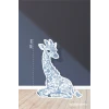 Safari Mavi Oturan Zürafa Temalı 50 cm Ayaklı Pano Konsept | Tasarım | Kapı | Oda | Dekor
