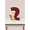 Safari Pastel Temalı Ayaklı Rakam Panosu - 2 Yaş (40 cm)
