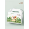 Safari Pastel Teması Kutu Çanta Postacı 14x17 cm *6lı Paket