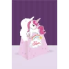 Unicorn Teması Piramit Kutu - Mini Hediyelik ( Anahtarlık, Mini Oyuncak, Şeker) 13x7x5cm *8li Paket